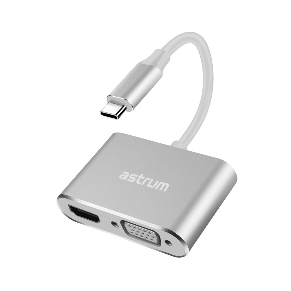 DA660 USB-C to VGA + 4K HDMI Adapter